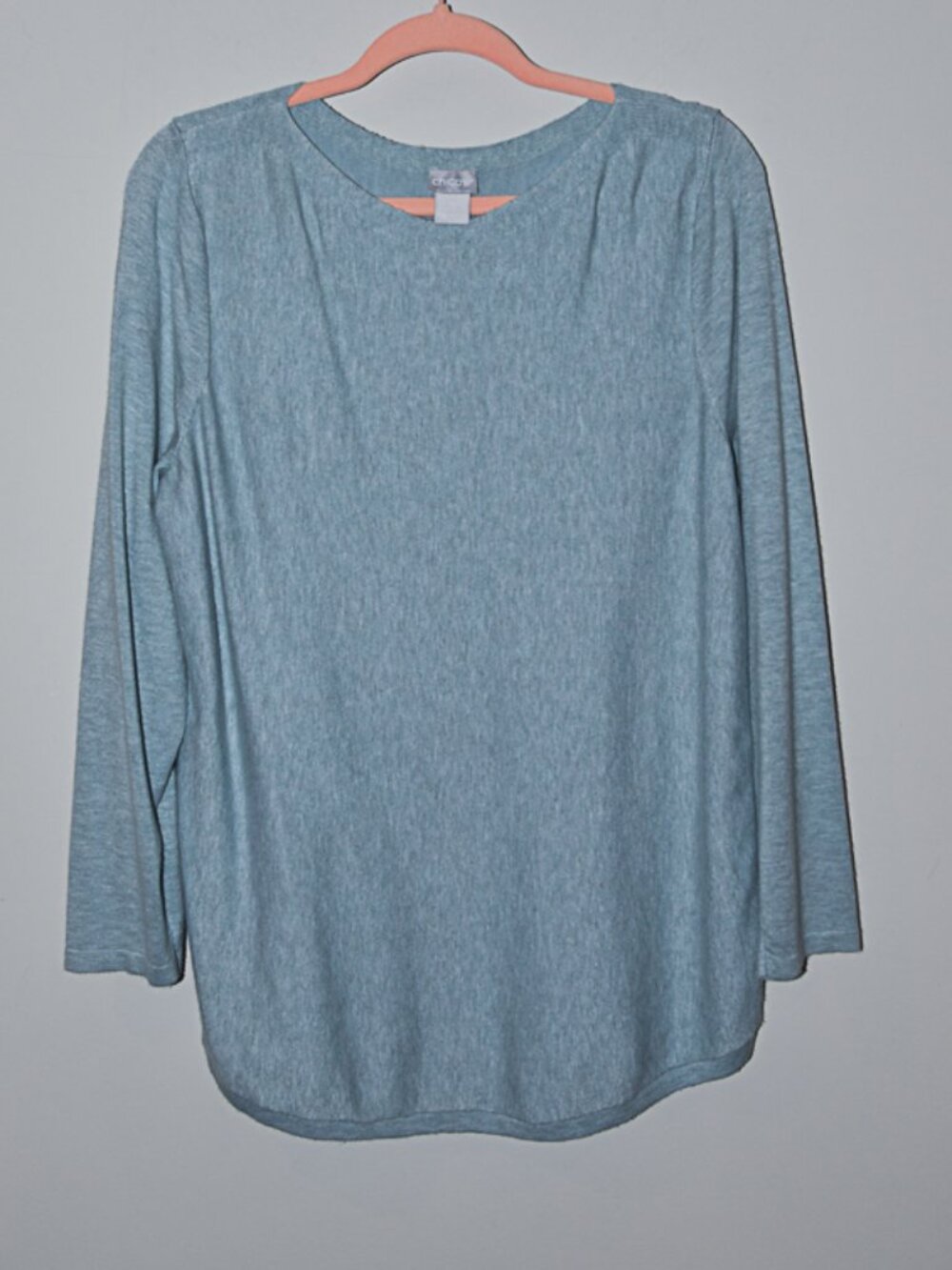 Chicos Heathered Green Tunic sweater Size Large